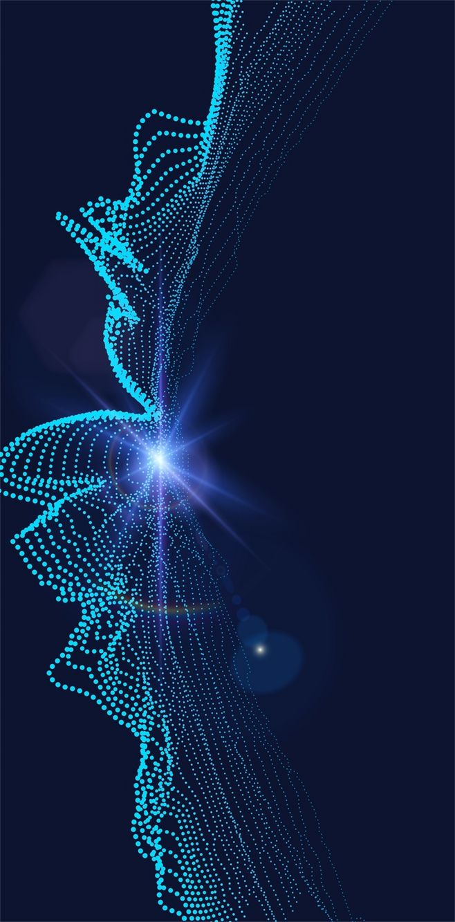 時尚潮流電子科技感曲線光線波浪線背景板海報